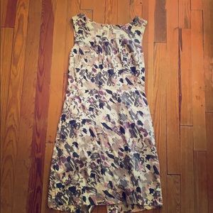 Ann Taylor Loft Watercolor Floral Sleeveless Dress